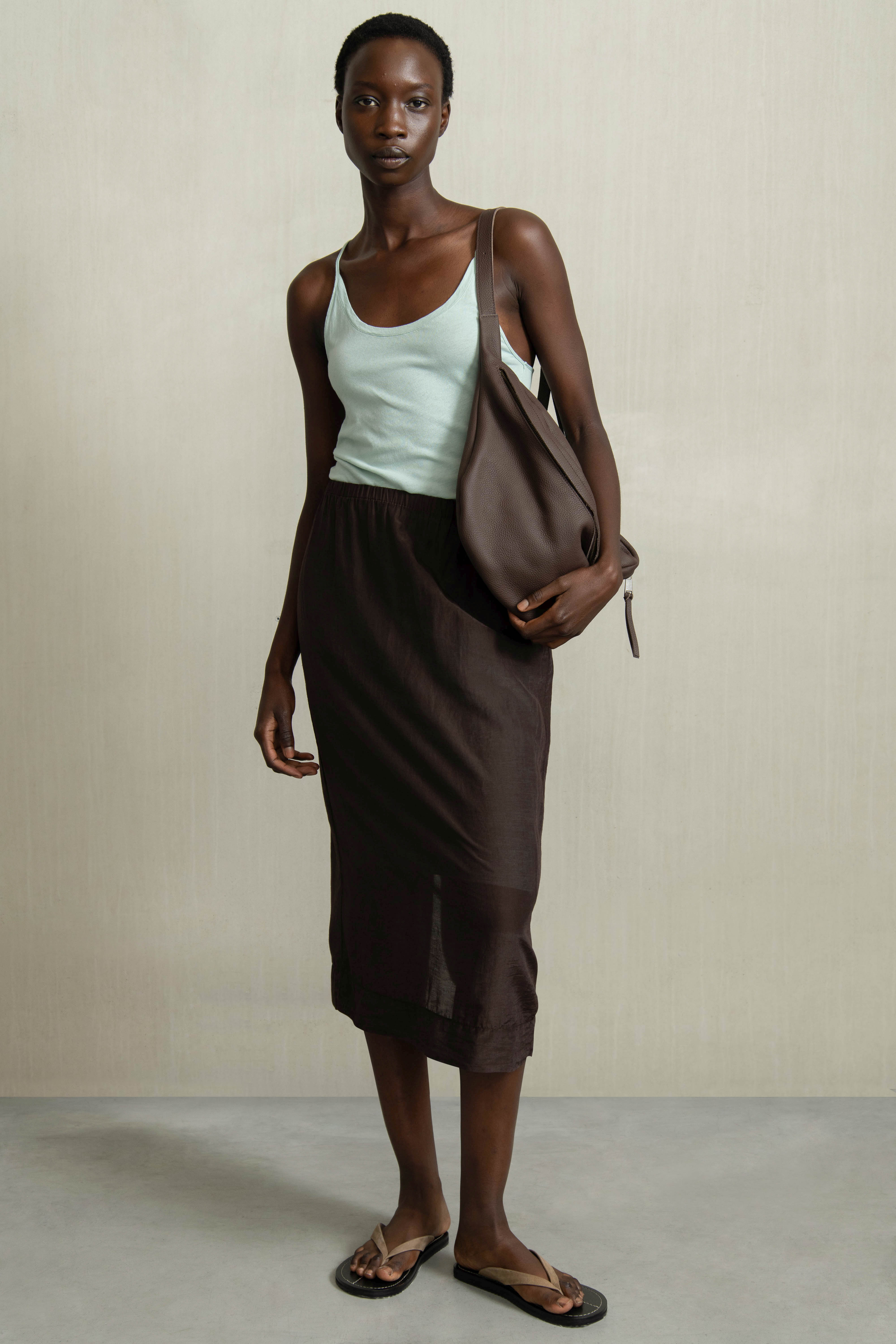 COLLY SKIRT DARK BROWN - HUMANOID