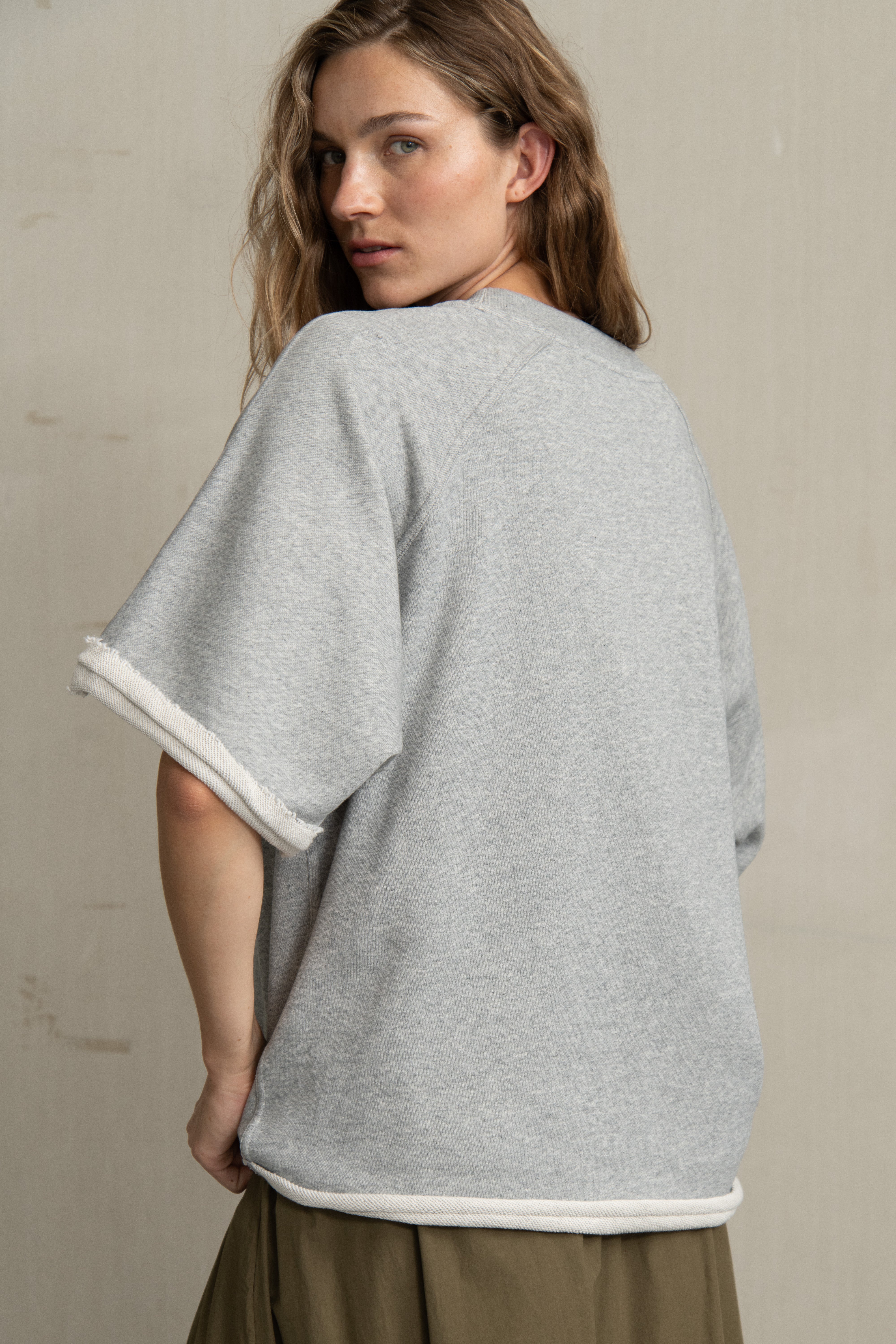 SUZEE TOP GREY MELANGE - HUMANOID