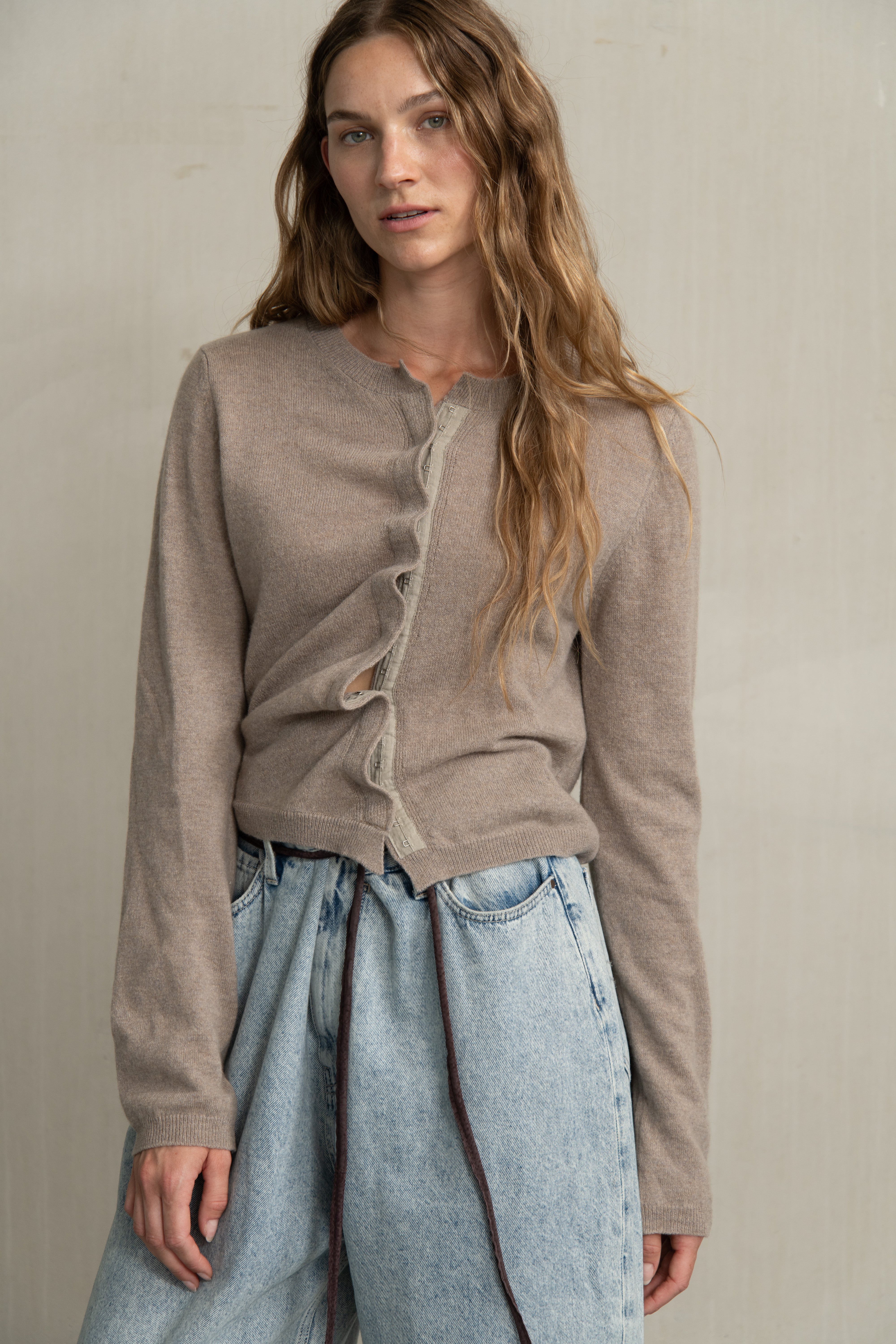 TATE KNIT BEIGE MELANGE