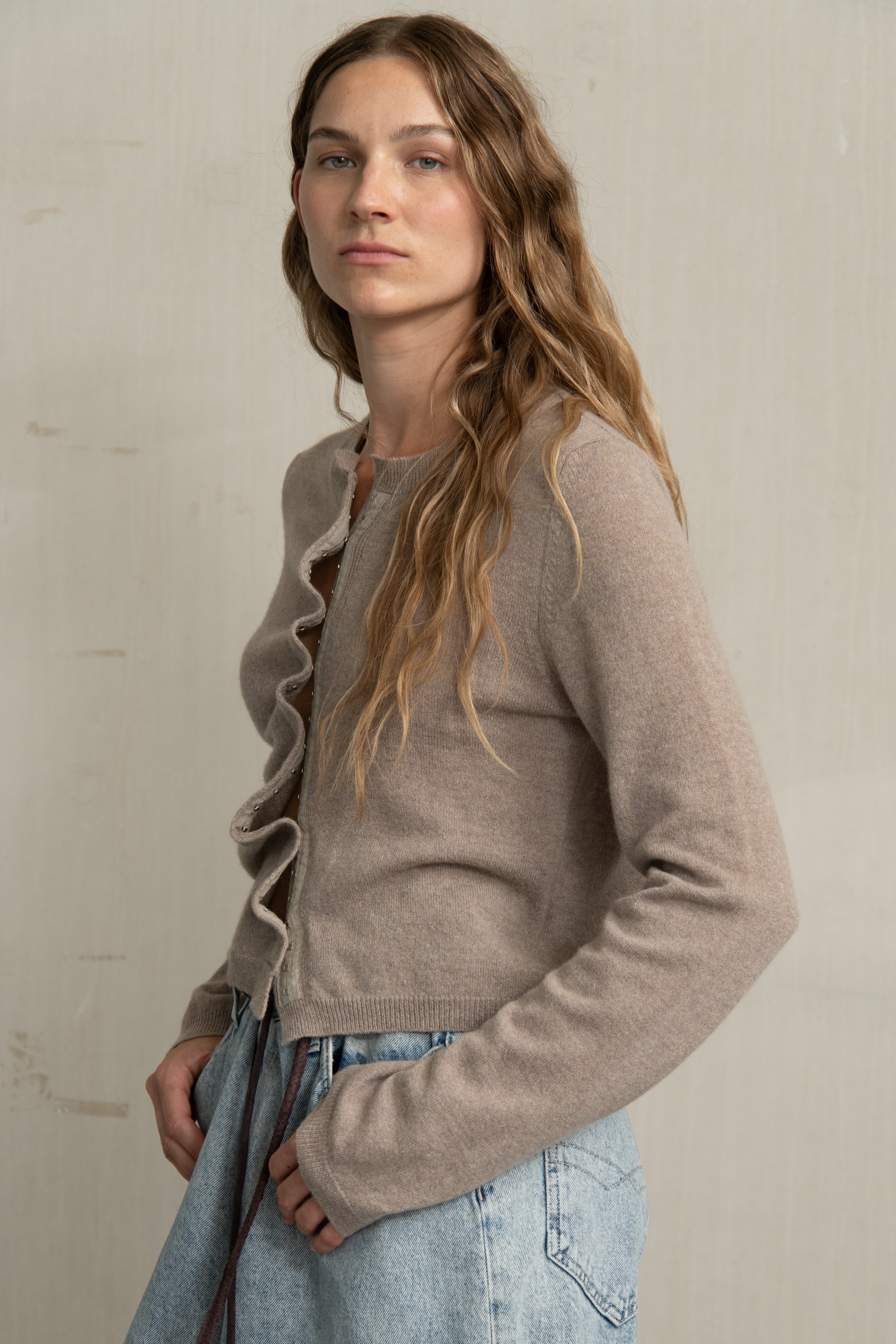 TATE KNIT BEIGE MELANGE