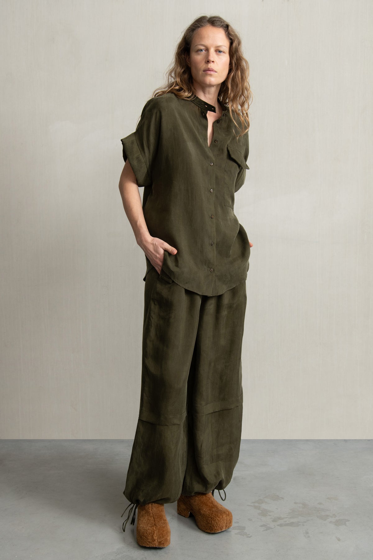 BIEKE TROUSERS MOSS - HUMANOID