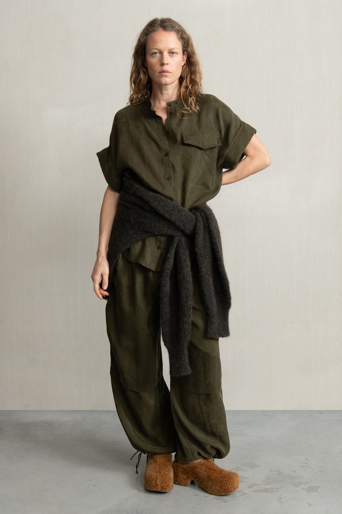 BIEKE TROUSERS MOSS - HUMANOID