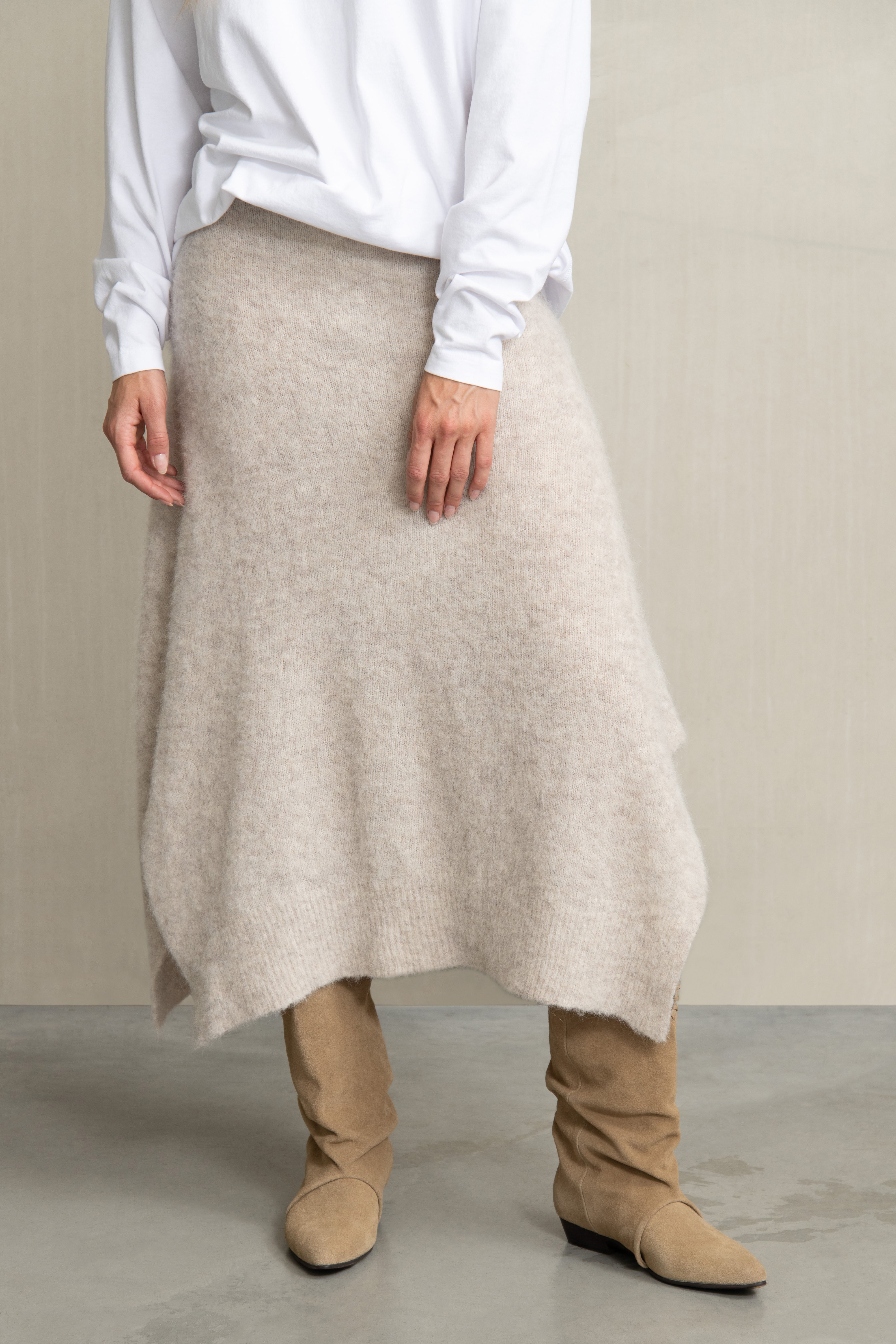 ABEL SKIRT BEIGE MELANGE