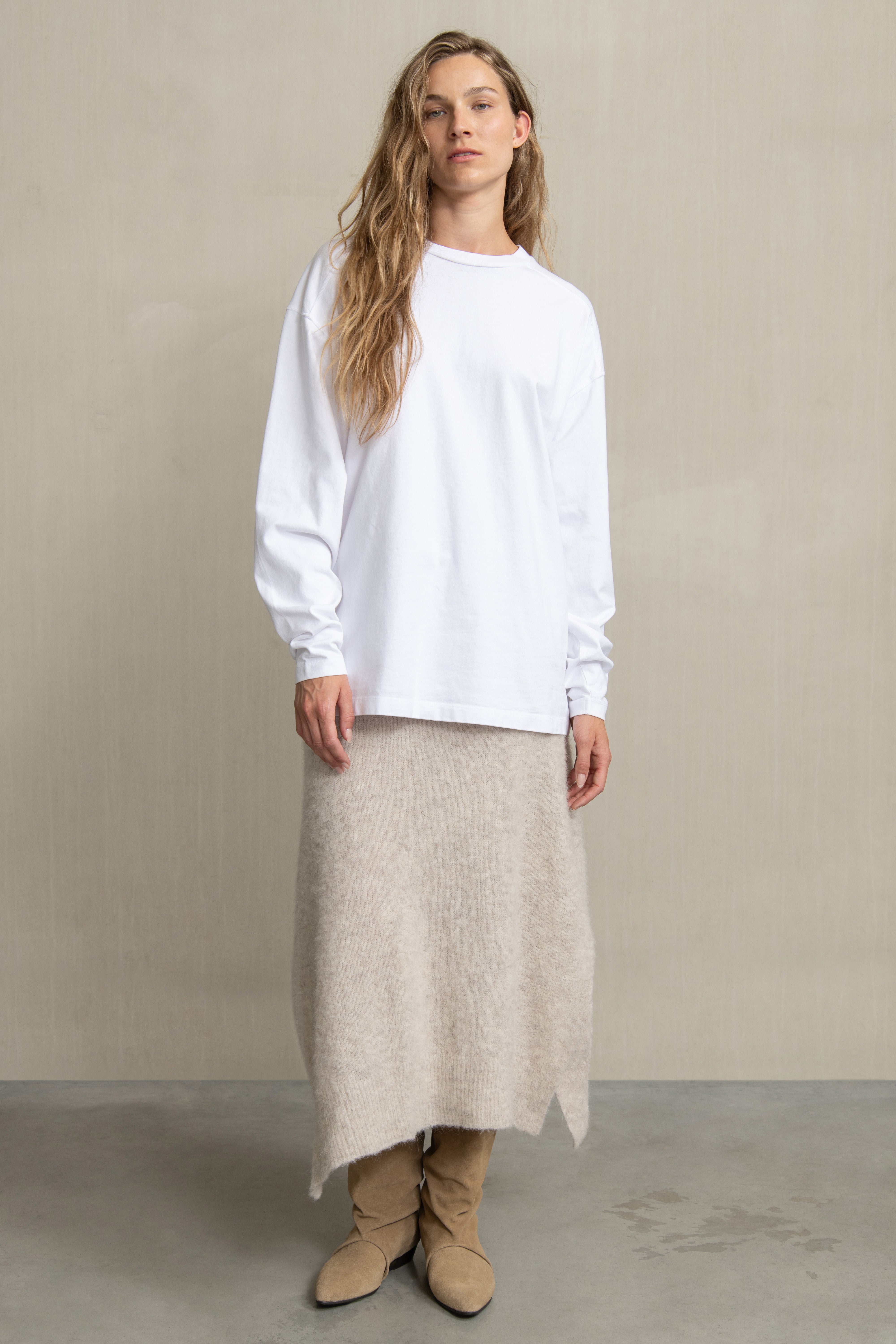 ABEL SKIRT BEIGE MELANGE - HUMANOID