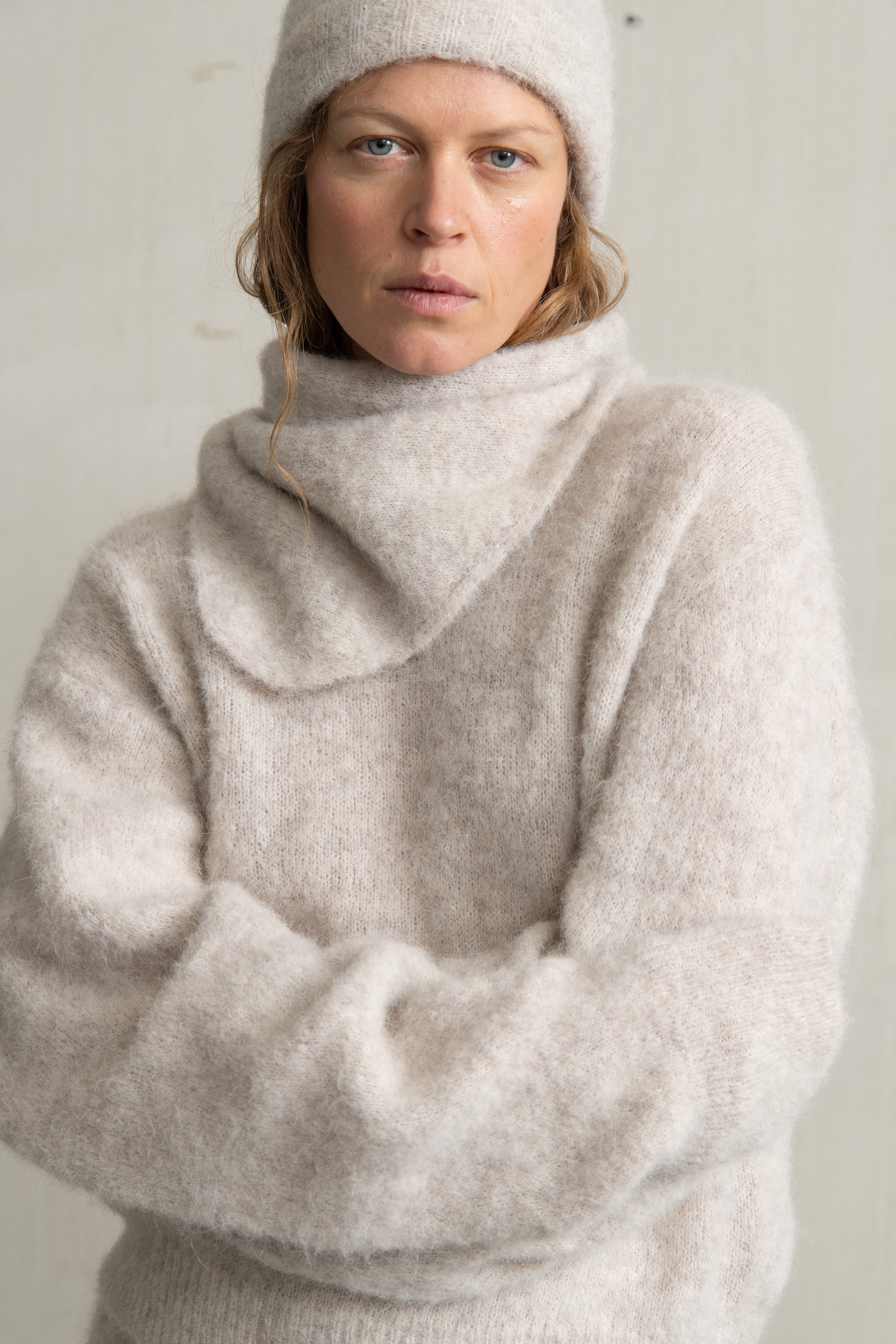 ANNA KNIT BEIGE MELANGE