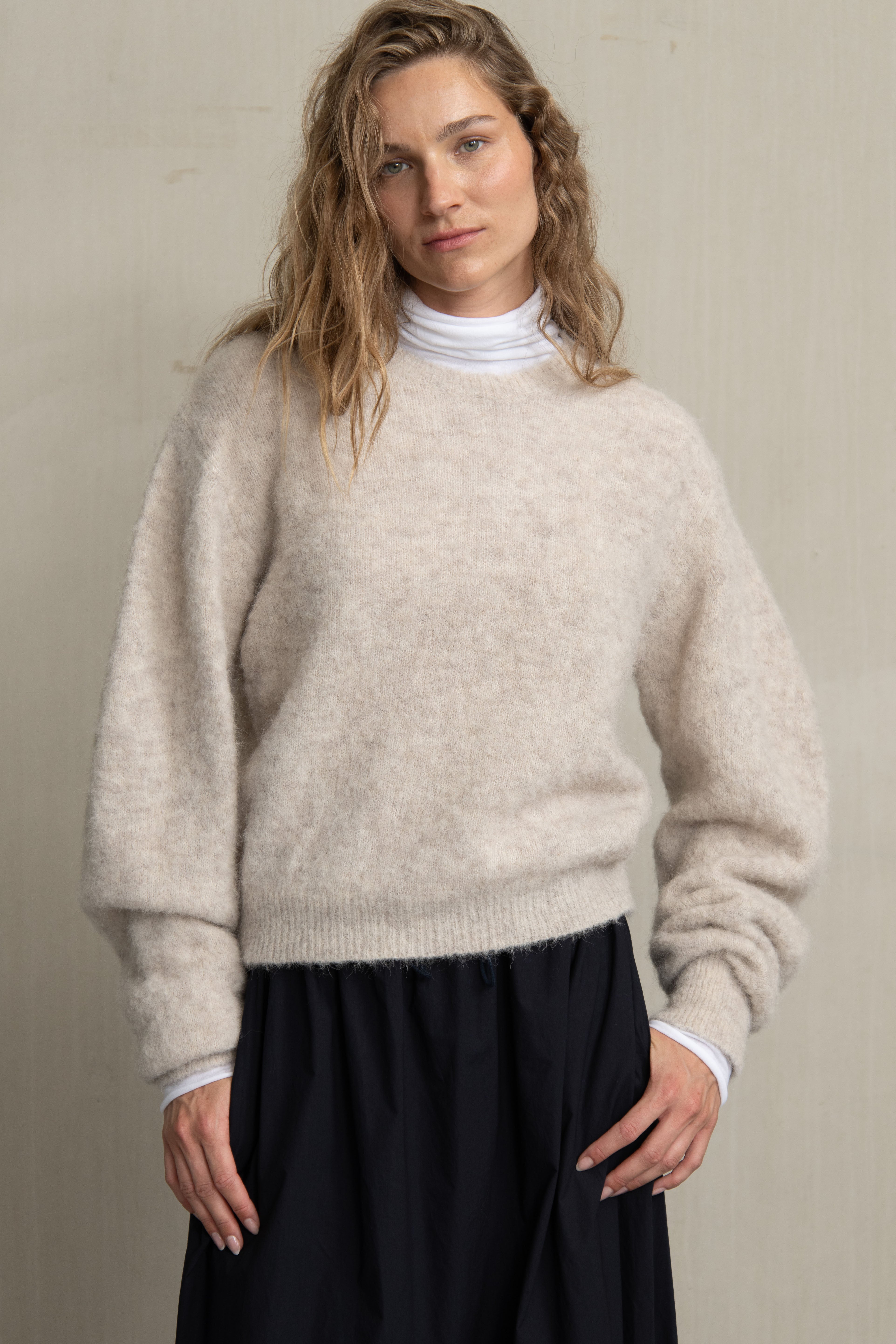 ANNA KNIT BEIGE MELANGE