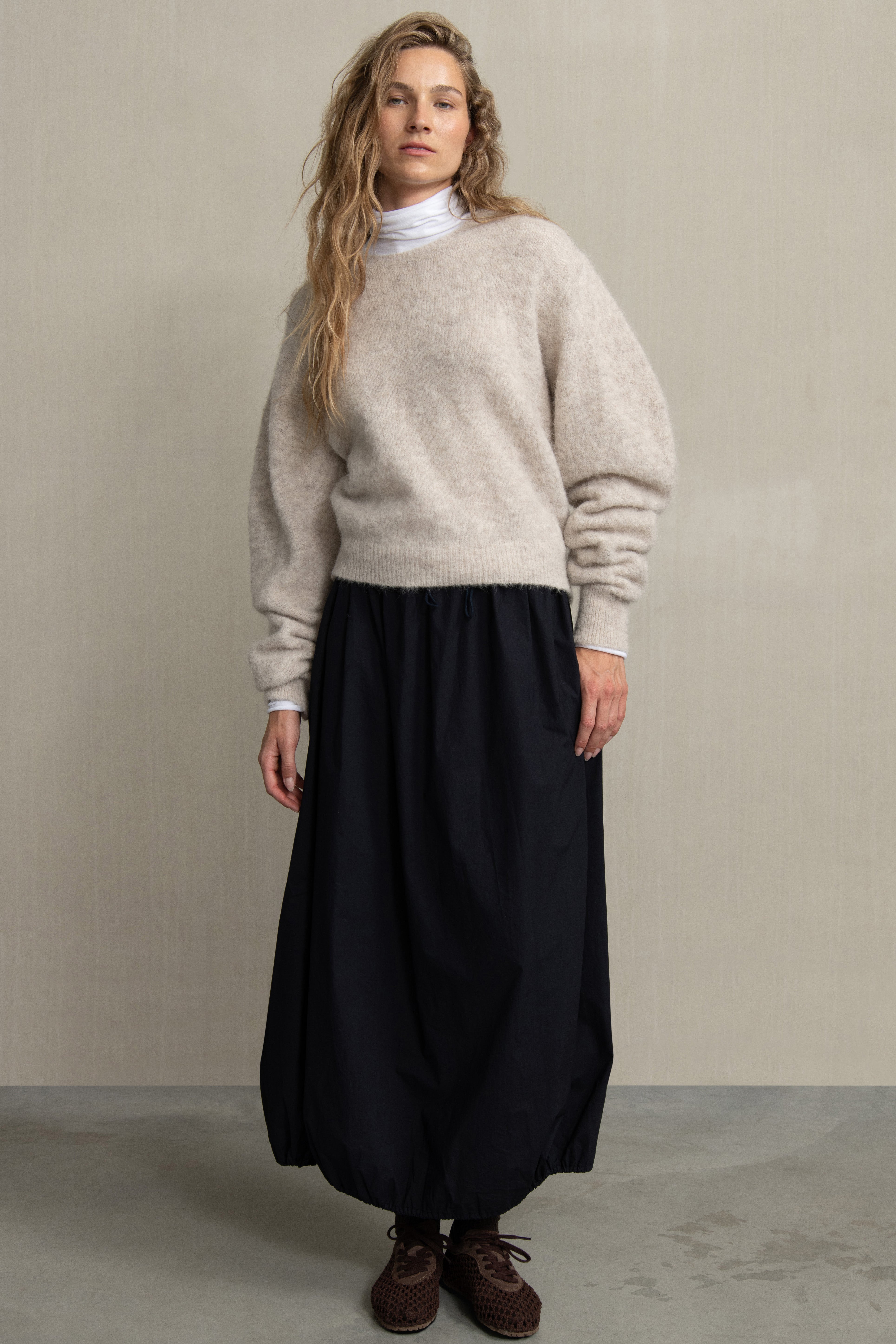 ANNA KNIT BEIGE MELANGE