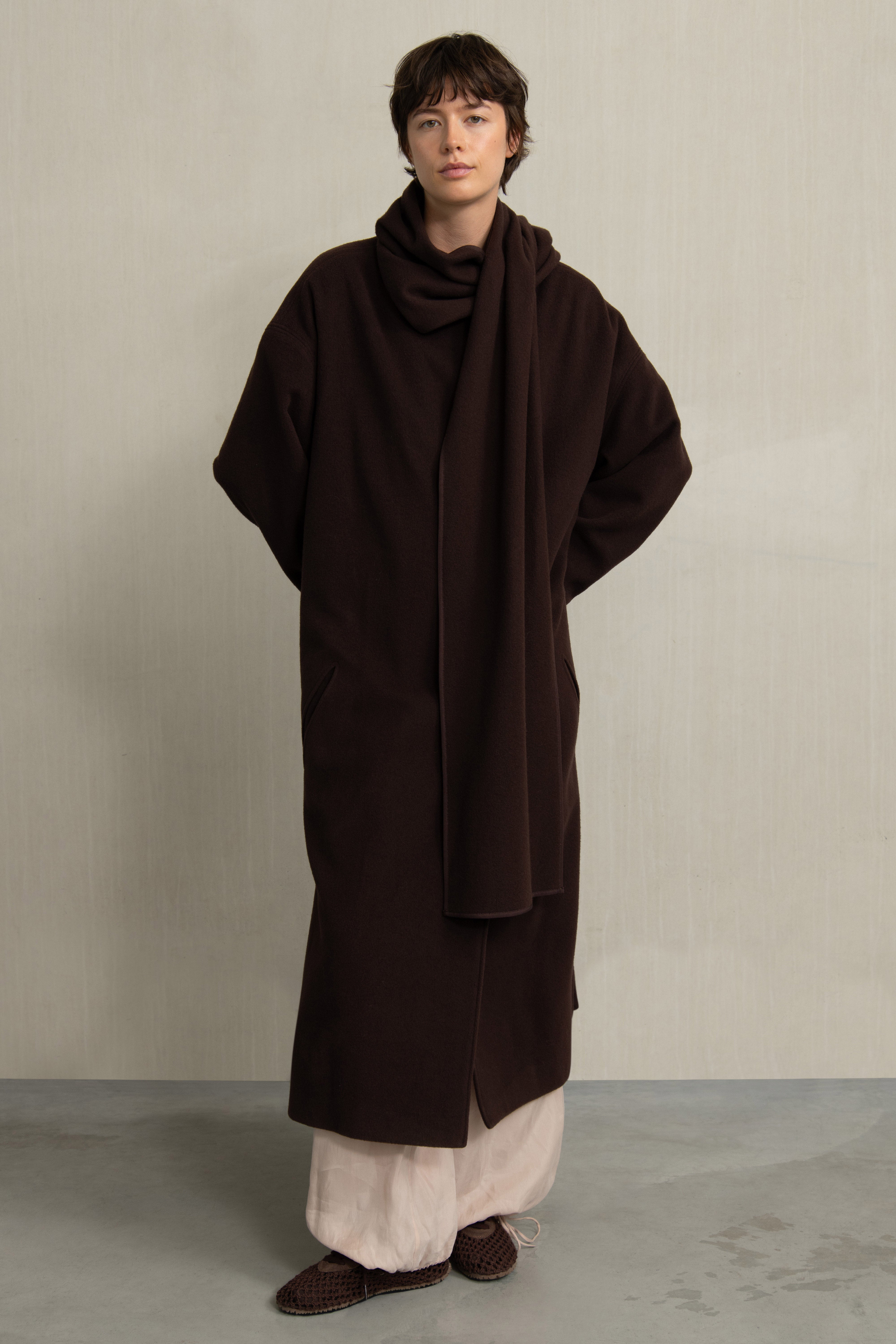 BRISA COAT BURGUNDY - HUMANOID