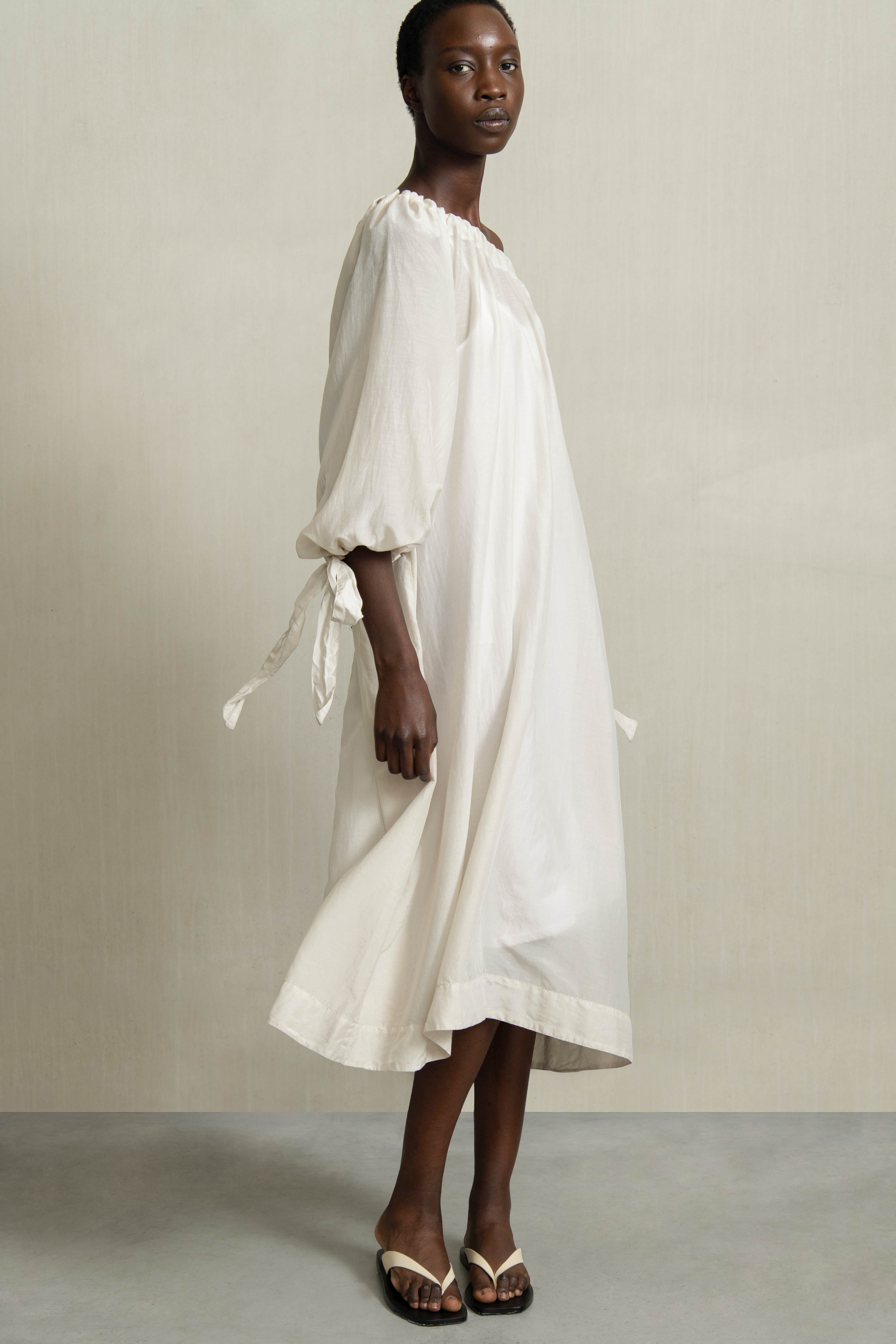 CHERIN Sheer Cotton Silk Dress | HUMANOID