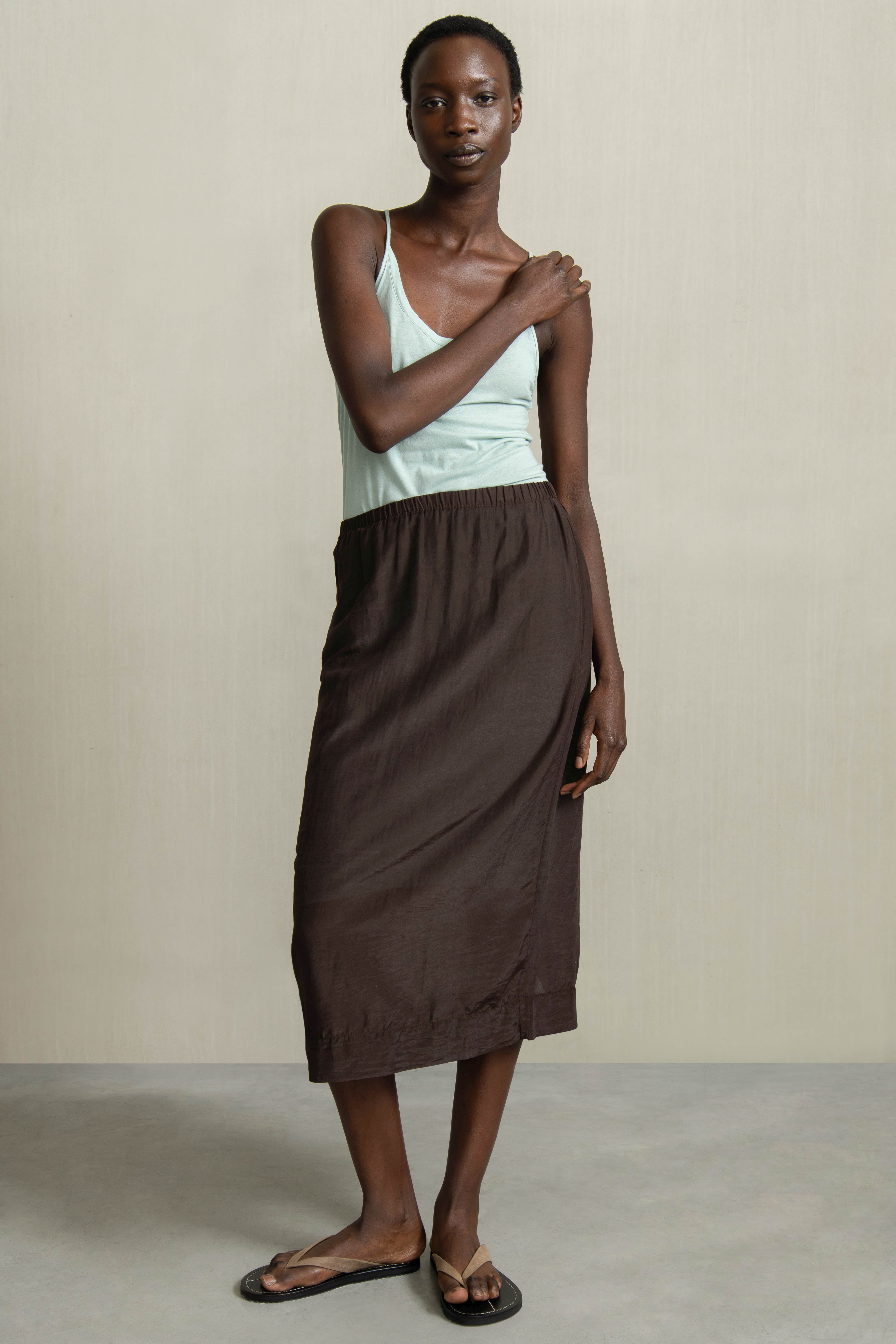 COLLY SKIRT DARK BROWN - HUMANOID