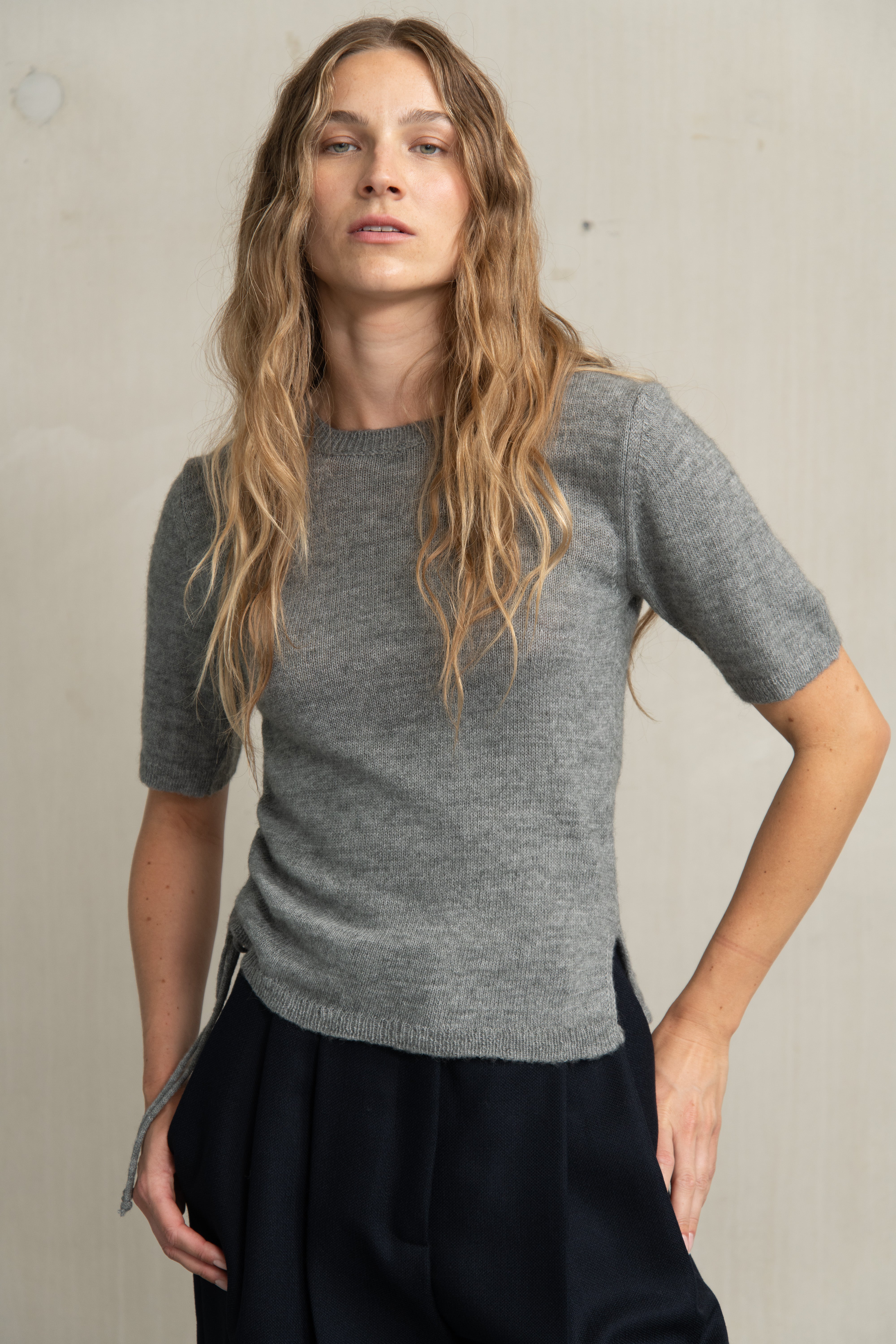 DAPNE KNIT GREY MELANGE - HUMANOID