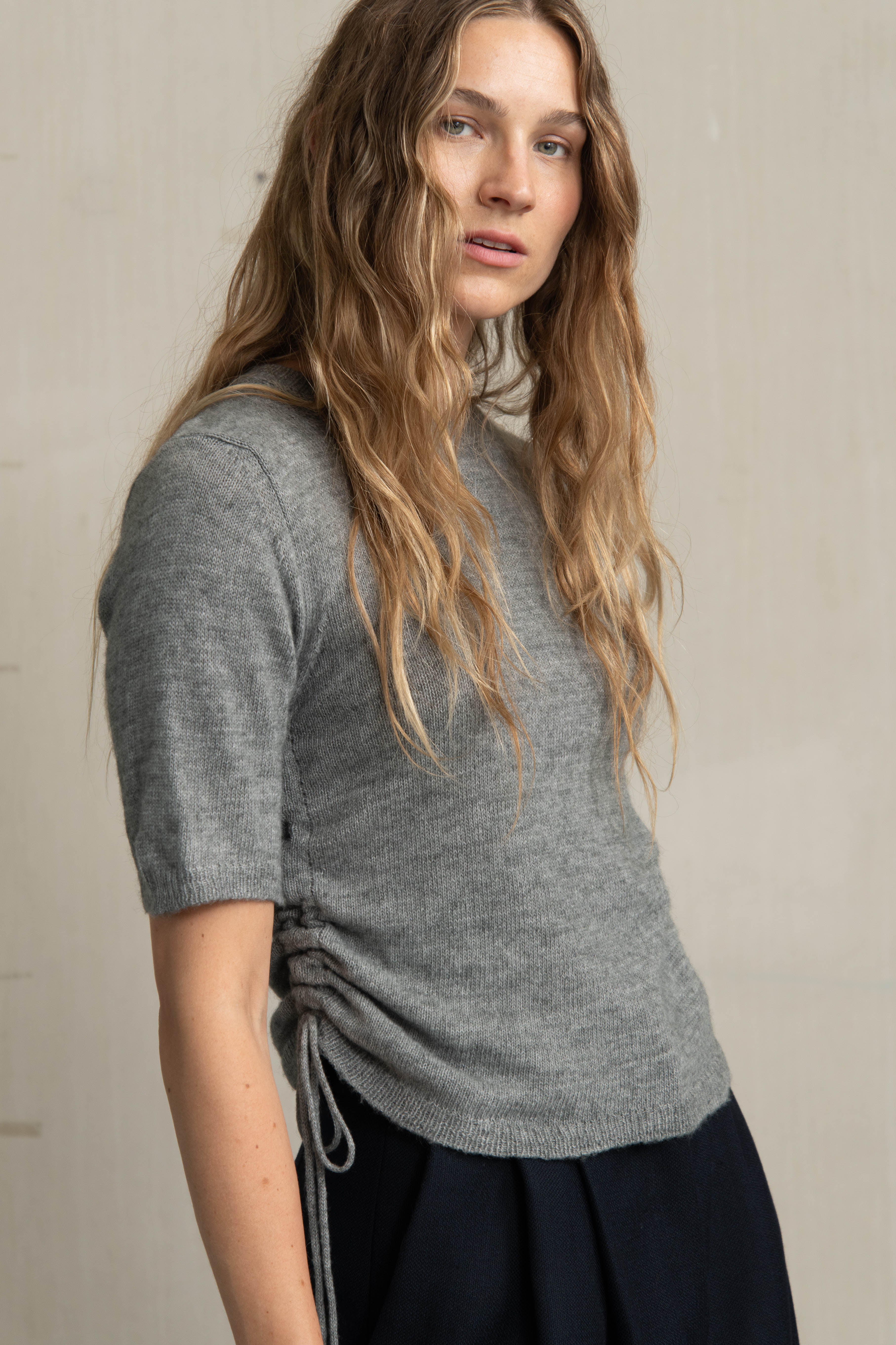 DAPNE KNIT GREY MELANGE - HUMANOID
