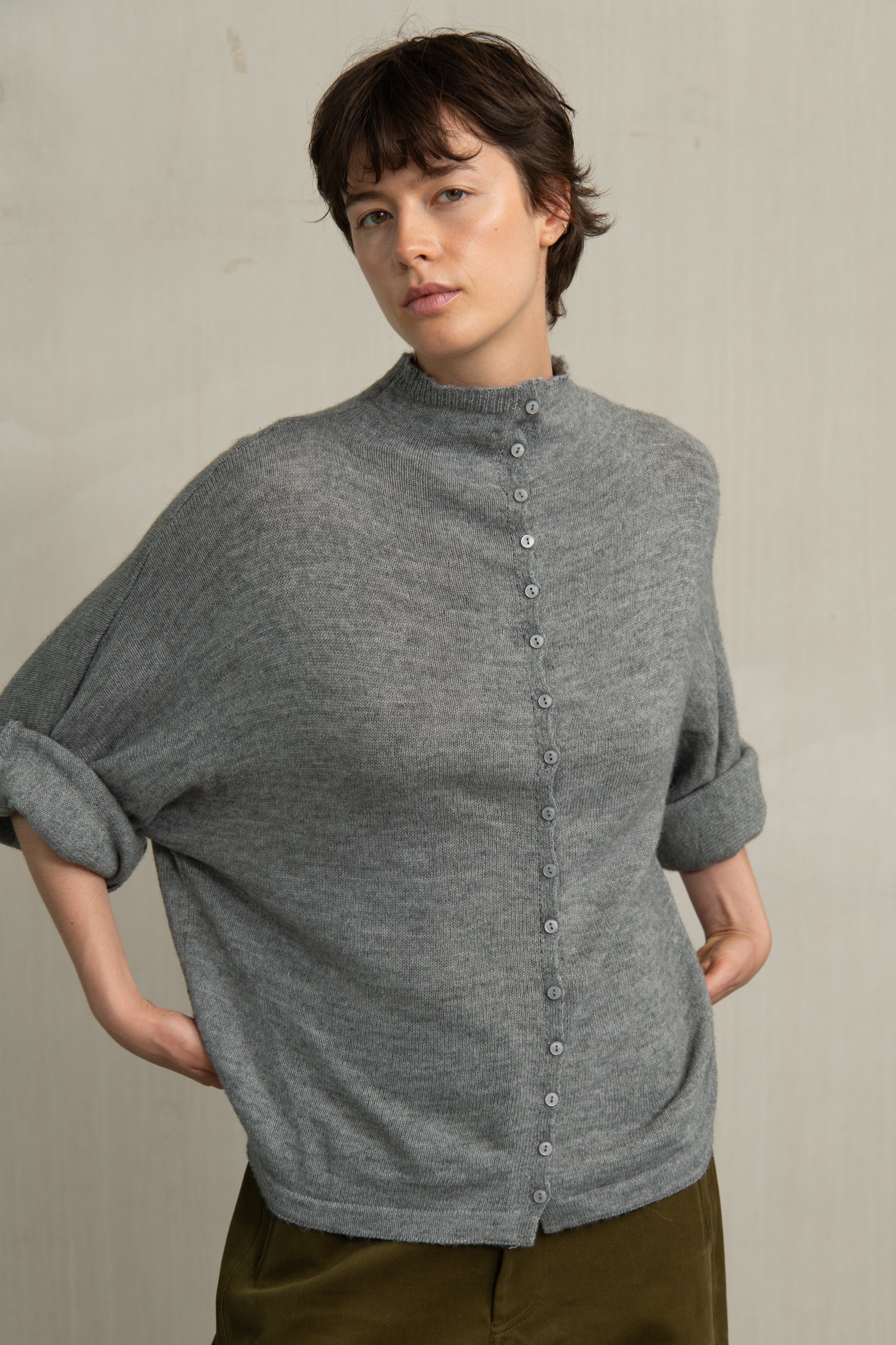 DIORA KNIT GREY MELANGE - HUMANOID