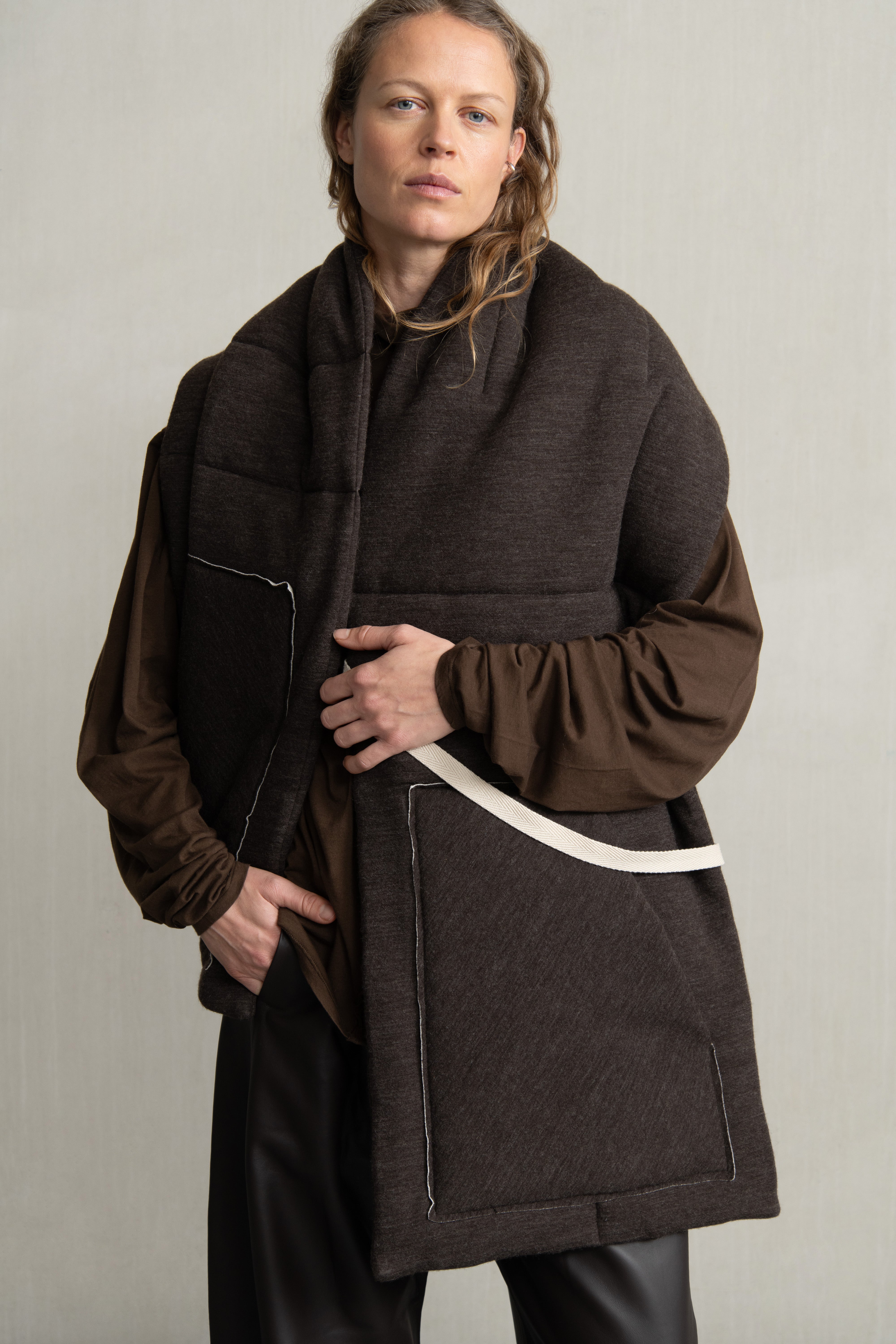 PIEN WRAP BROWN MELANGE
