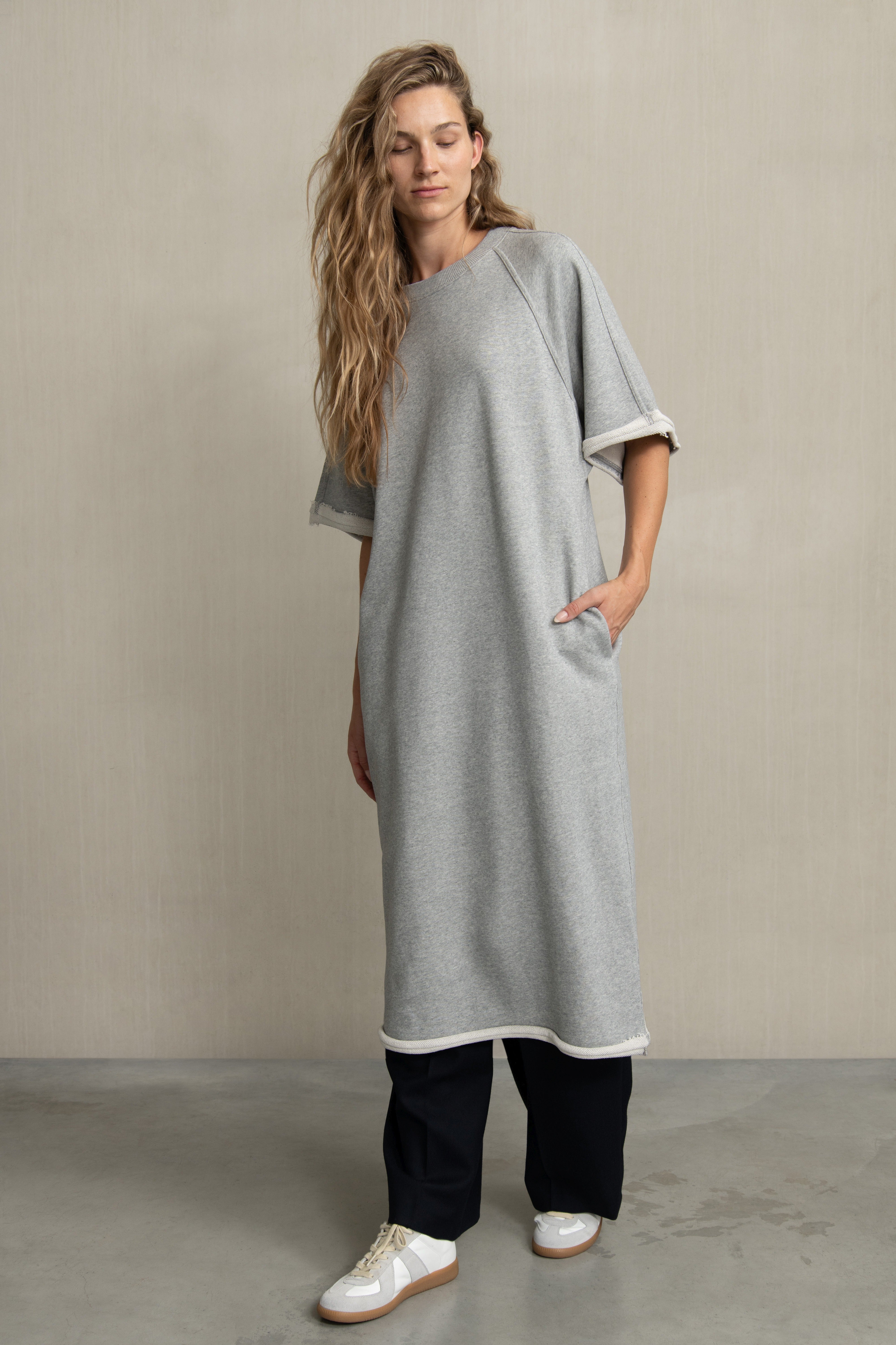 SACHA DRESS GREY MELANGE - HUMANOID