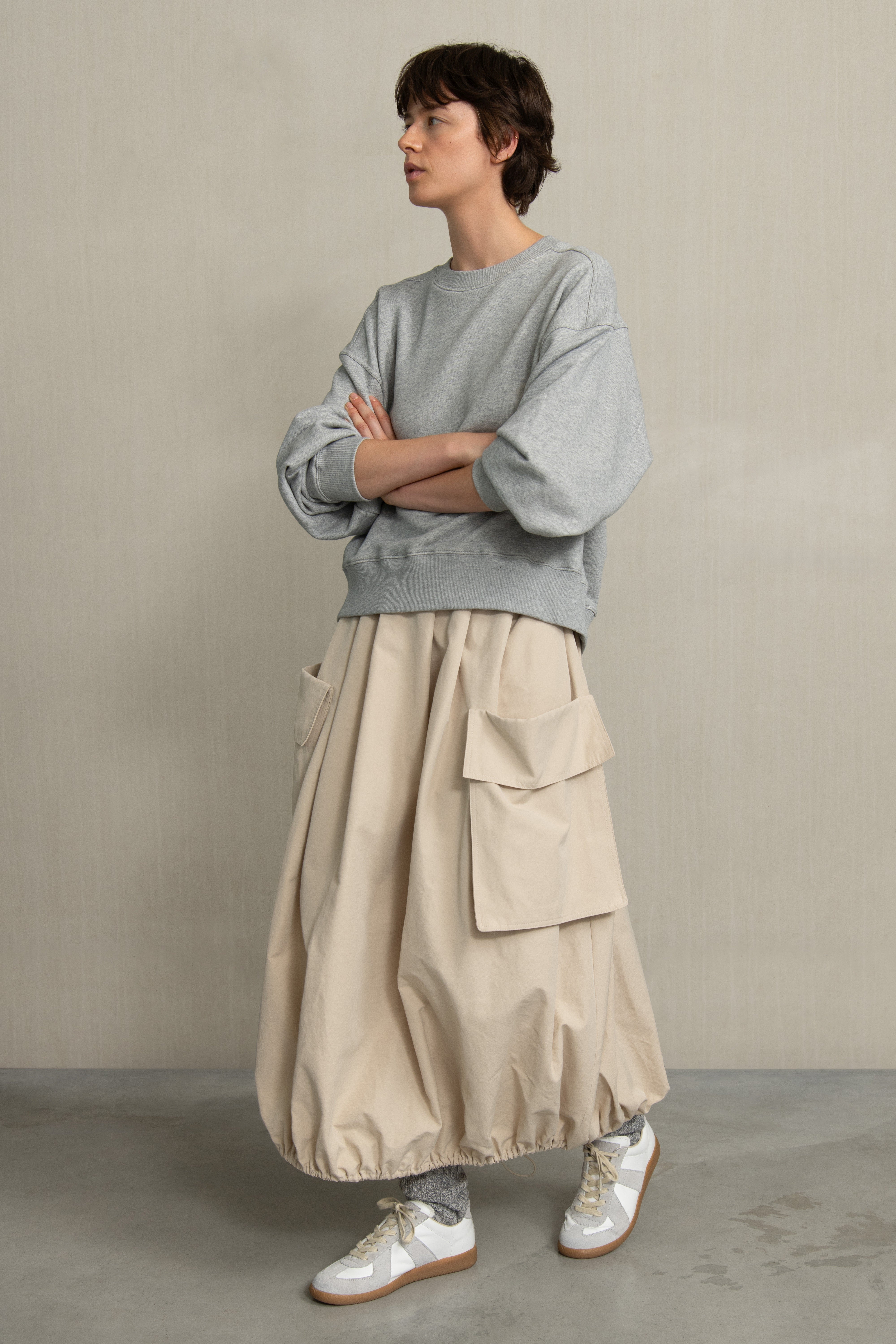 SASKA TOP GREY MELANGE - HUMANOID