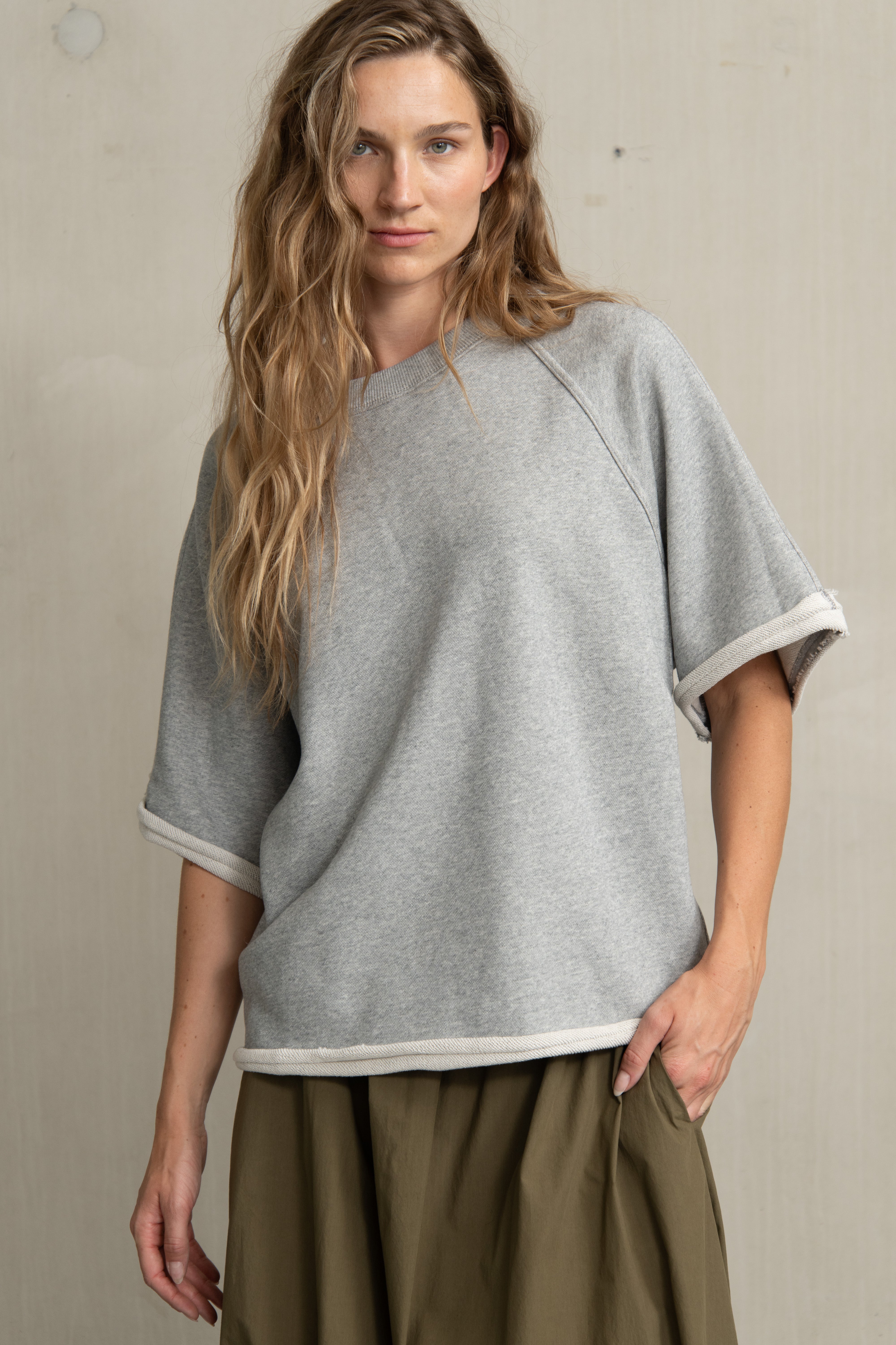 SUZEE TOP GREY MELANGE - HUMANOID