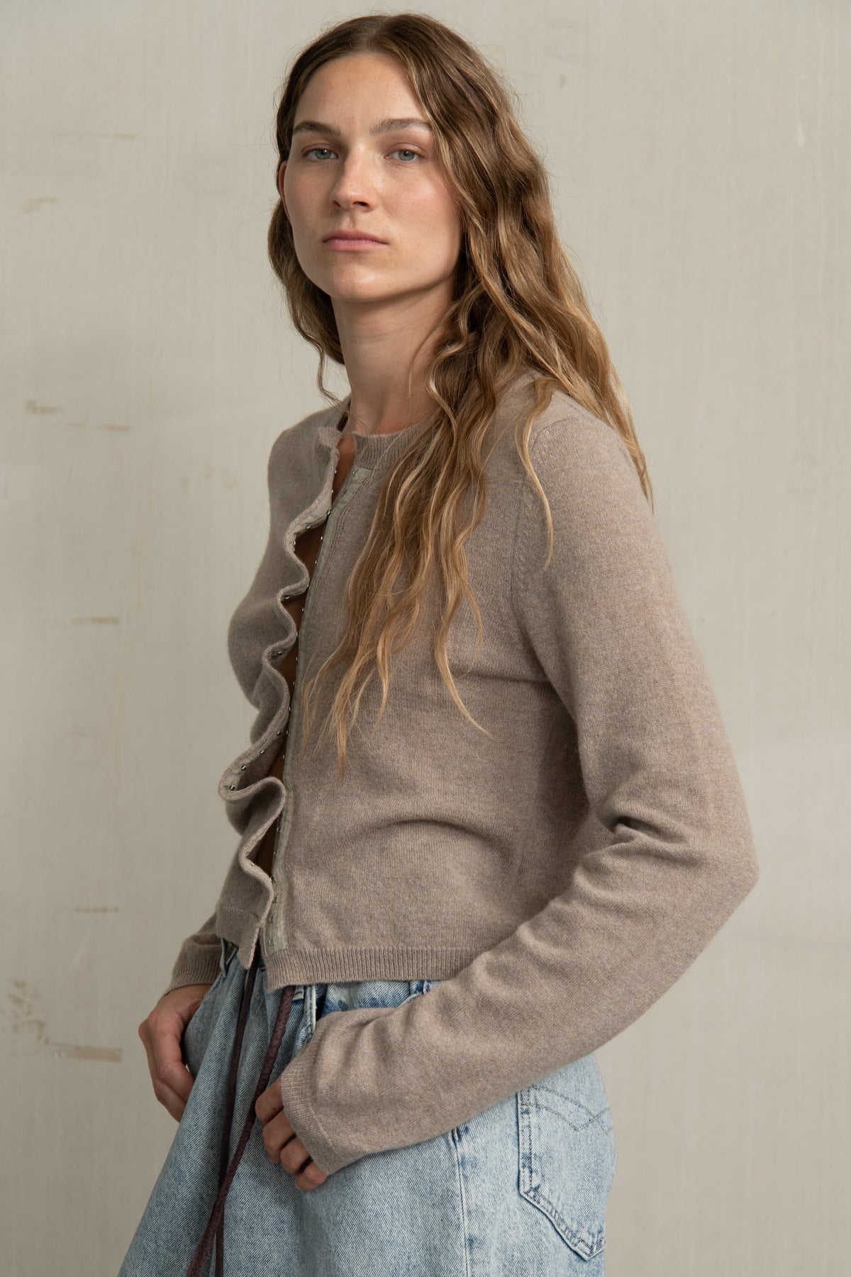 TATE KNIT BEIGE MELANGE