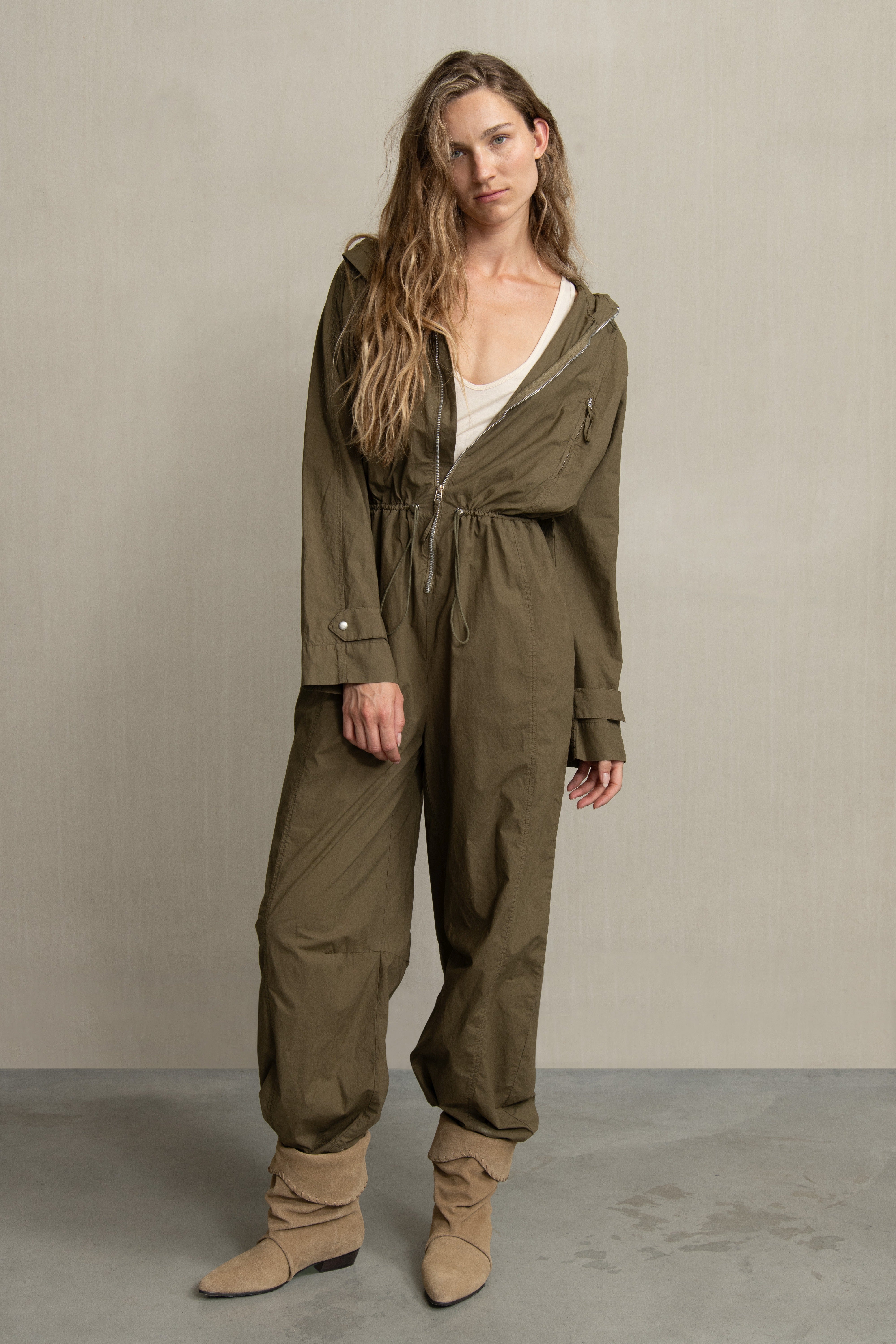 パンツ MILITARY JUMPSUIT human Mada Women's Cotton Hooded Jumpsuit | HUMANOID