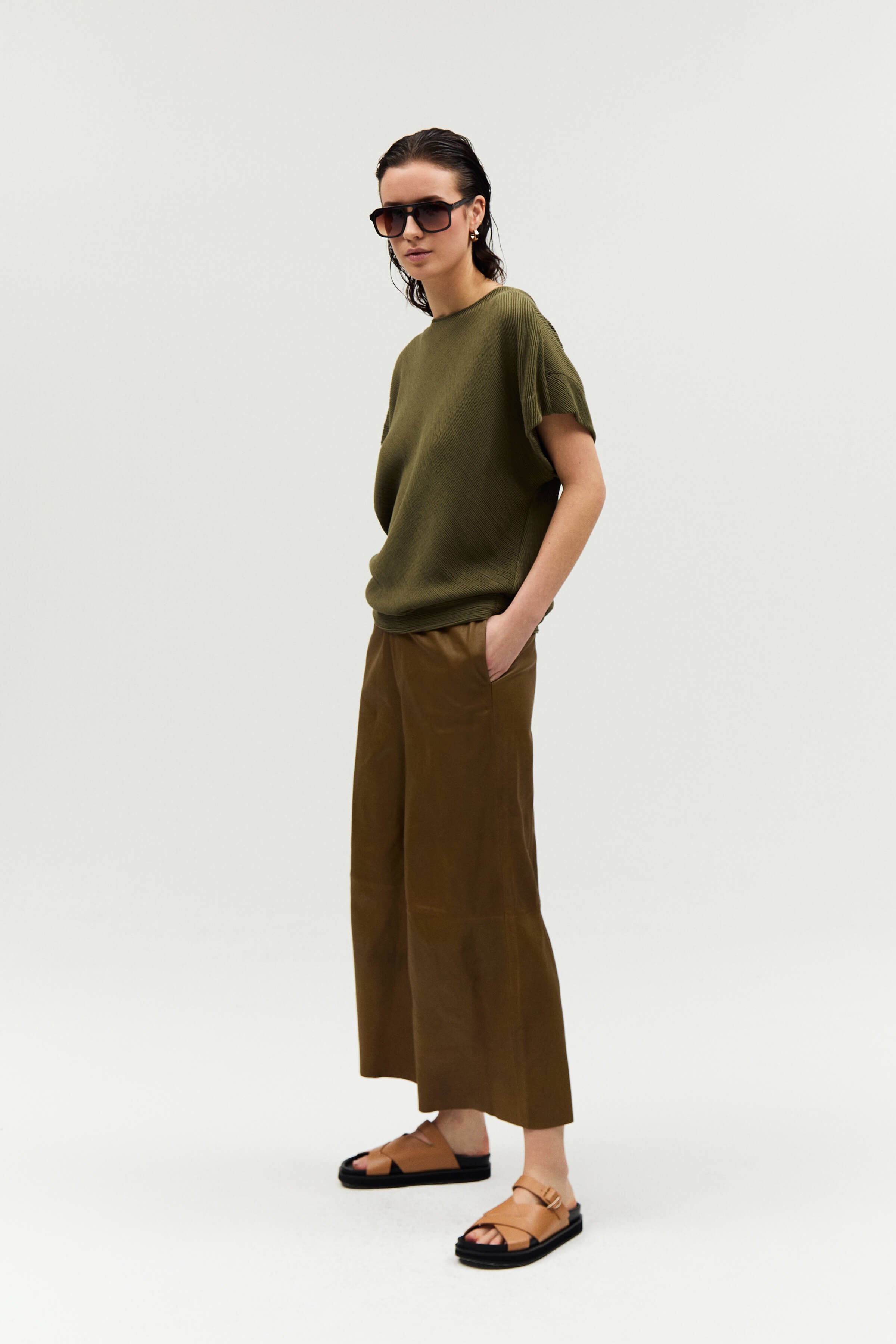 SUNNIE TROUSERS OLIVE - HUMANOID